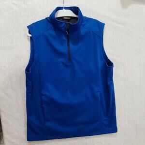 Core365 Vest Mens L Blue Softshell 1/4 Zip Pullover Warrior Classic Golf Benefit